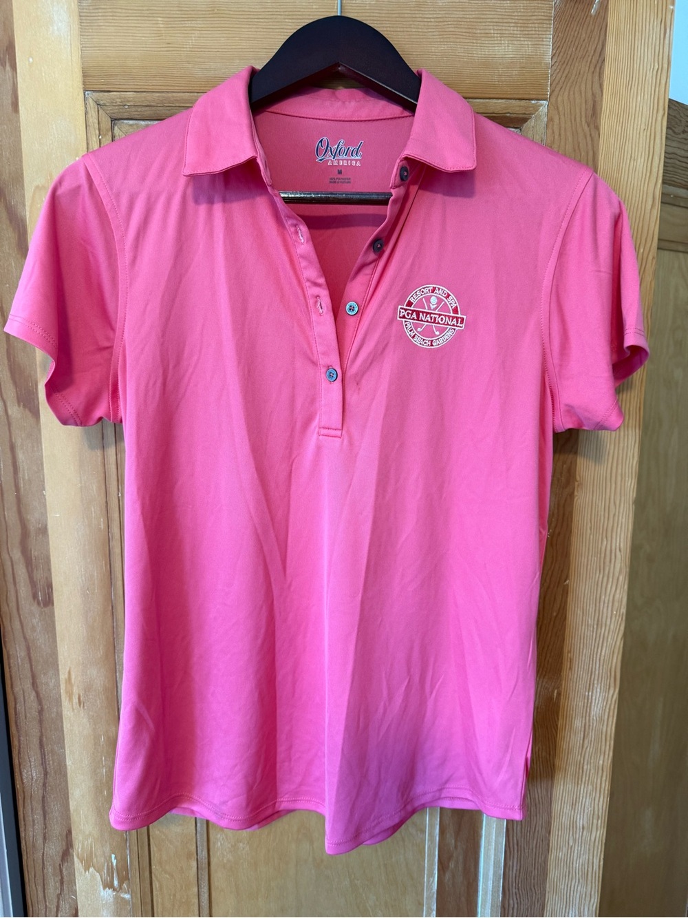 Oxford America Pink Golf PGA Palm Beach Gardens National Polo Shirt